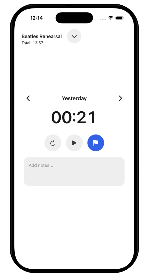 Practice screen